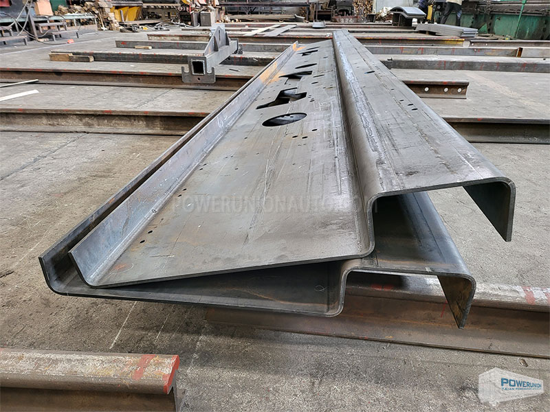 Construction machinery frame beam bending processing